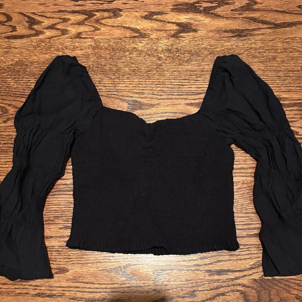 Smocked Black Women's Top size medium